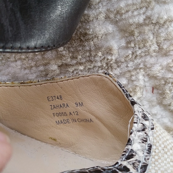 Calvin Klein Zahara Snakeskin Print Pattern Strappy High Heels 9M Tan Brown - Picture 6 of 16